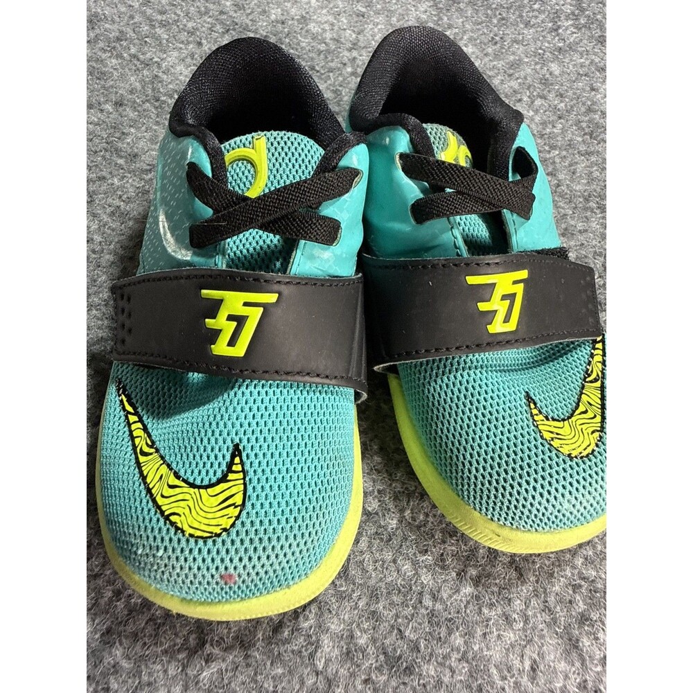 Nike KD 7 TD Toddler Size 7C Basketball Shoes Kevin Durant Teal Volt Sneaker